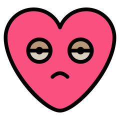 Fototapeta premium bored unhappy feeling emoji heart icon