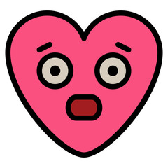 scare afraid unhappy emoji heart icon