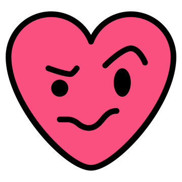 Worried Nervous Thinking Emoji Heart Icon