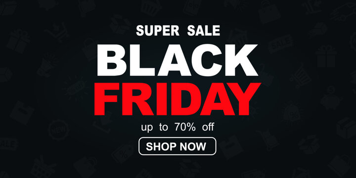 Black Friday sale marketing banner poster for promotion - stock vector