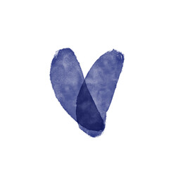 Blue digital watercolor heart love