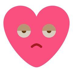bored unhappy feeling emoji heart icon