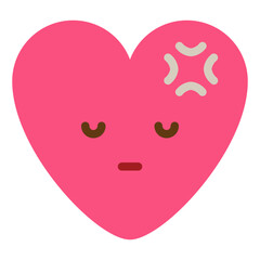 downcast pensive sweat emoji heart icon