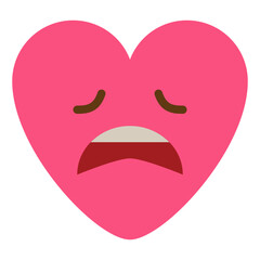 tired disapponted sad emoji heart icon
