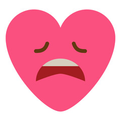 tired disapponted sad emoji heart icon