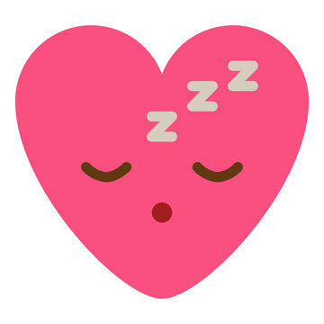 Sleepy Closed Calm Emoji Heart Icon