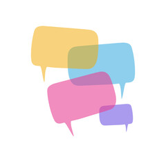 Simple colorful text conversation bubbles 