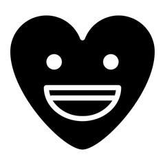 grinning teeth smile emoji heart icon