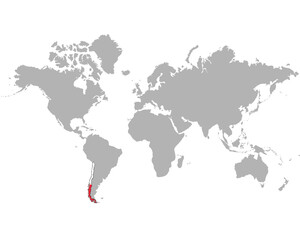 Fototapeta na wymiar チリの地図