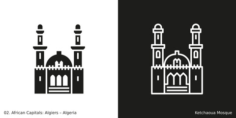 Ketchaoua Mosque Icon. Landmark building of Algiers, the capital city of Algeria