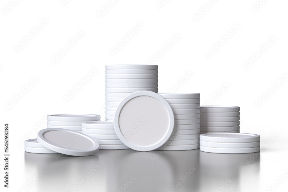 Aufkleber template of a set of coin stacks suitable for designing cryptocurrency or payment system projects. h