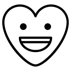 Naklejka premium grinning teeth smile emoji heart icon