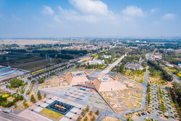 Aerial photography of Inner Mongolia Zhaojun Museum, Hohhot, Inner Mongolia, China
