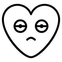 bored unhappy feeling emoji heart icon