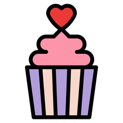 cupcake sweet valentine romance icon