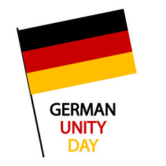 German unity day flag, vector art illustration.