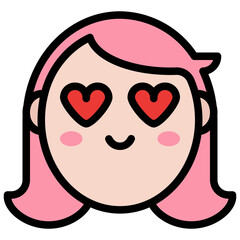 woman love valentine romance icon