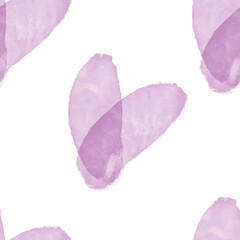Seamless pattern Violet digital watercolor heart love