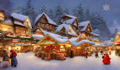 christmas market in a quaint alpine village