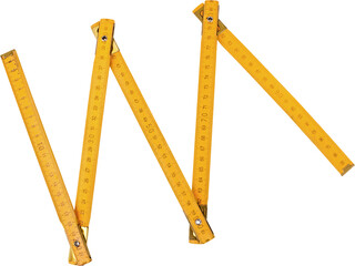 Yellow measuring tape isolated on white background