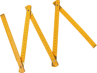 Yellow measuring tape isolated on white background