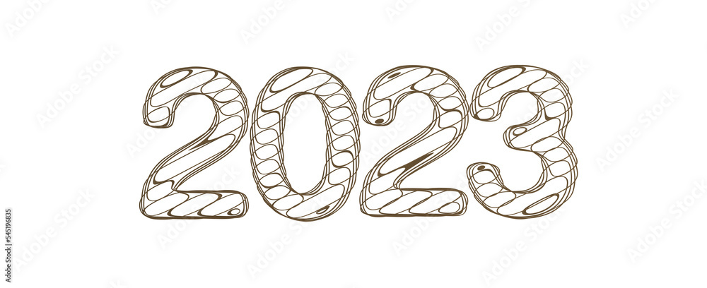 Poster Typography design of 2023 with 3d style design