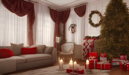 Fototapeta na wymiar Christmas living room 
