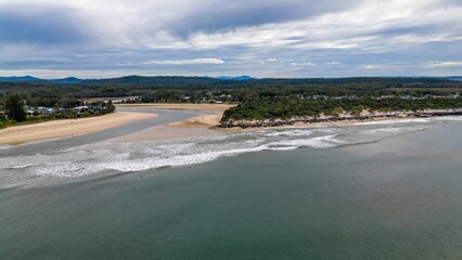 Aerial view of the Lake Cathie NSW, Australia