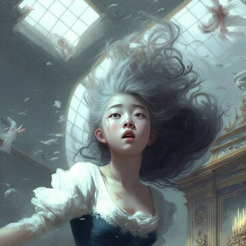 femme sous l'eau