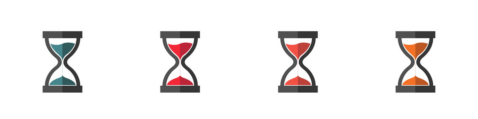 Different Flat Isolated Hourglass, Sandglass Illustrations