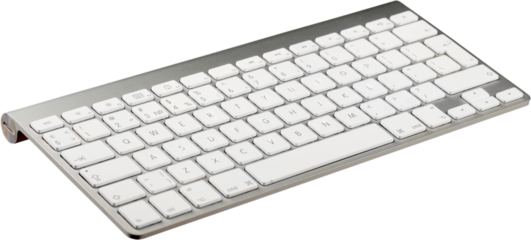 White classic computer Keyboard with button