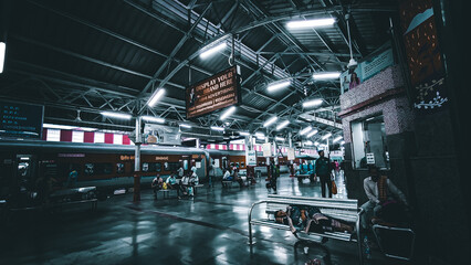 interior of the Railway station, Train