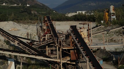 Heavy machinery in the construction site
