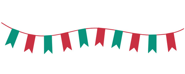 Red and Green Christmas Flag Banner