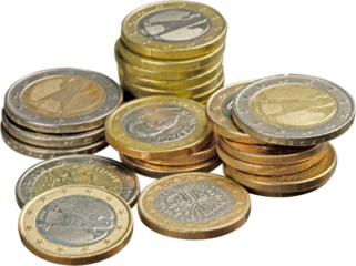 Stacks of pound coins