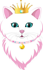 Cute white cat-princess