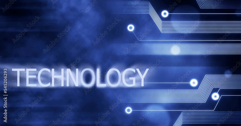 Poster 3d rendering of a digital technology background with light trails