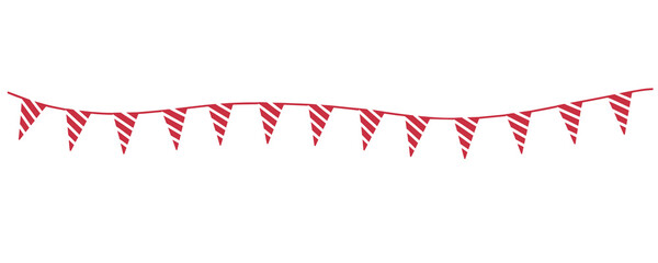 Obraz premium Red Christmas Striped Triangle Flag Banner