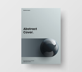 Trendy 3D balls company cover concept. Isolated postcard vector design template.