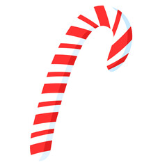 Christmas candy cane. Flat vector illustration isolated  