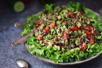 Quinoa and avocado salad - typical food in Peru	