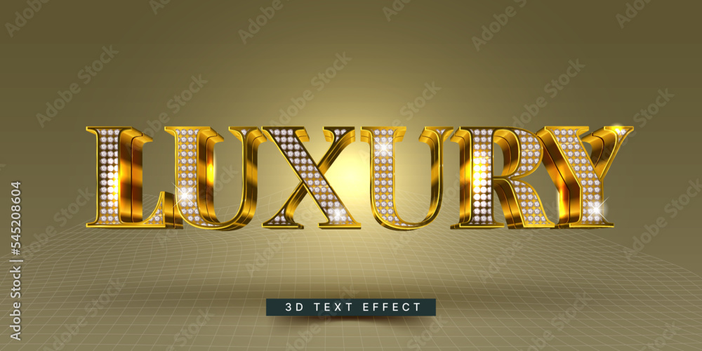 Poster editable 3d diamond text effect. luxury text effect generator