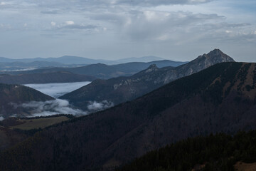 mountains in the morning