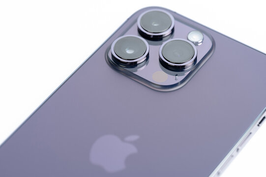 Close up of camera set on Iphone 14 pro max
