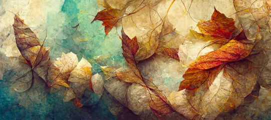 Foto op Canvas autumn abstract background with organic lines and textures on white background. Autumn floral detail and texture. Abstract floral organic wallpaper background illustration © CravenA