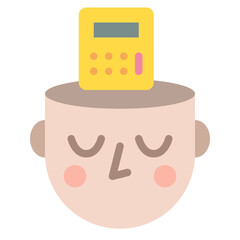 accounting mind human math icon