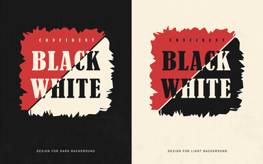 black and white typography t shirt design template