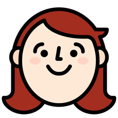 girl avatar face smile icon