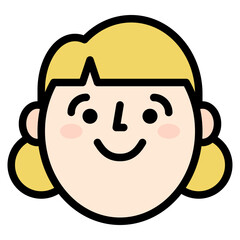 people face smile girl icon