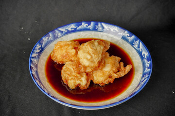 Pempek is a typical food from Palembang, Indonesia. This food is very popular. Indonesian street food.